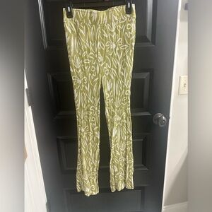 Be Cool Green & White Floral Wide Leg Pants